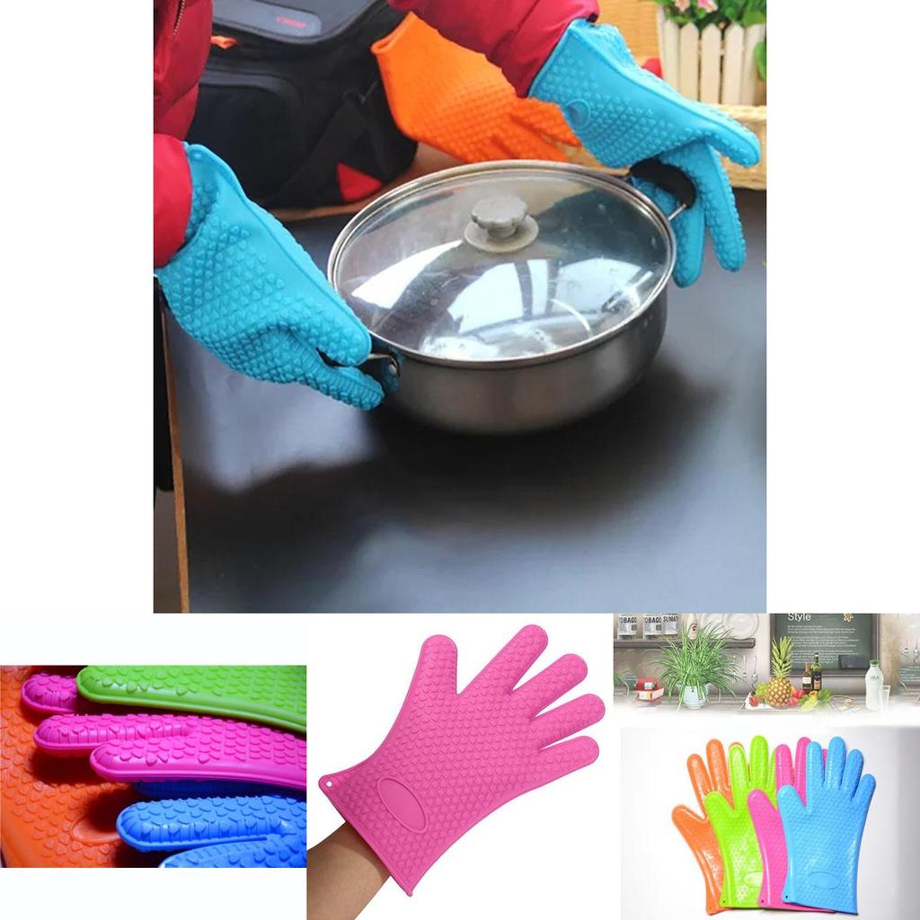 Premium Quality Kitchen Silicone Heat Resistant Gloves For Safe Bbq And Oven Cooking