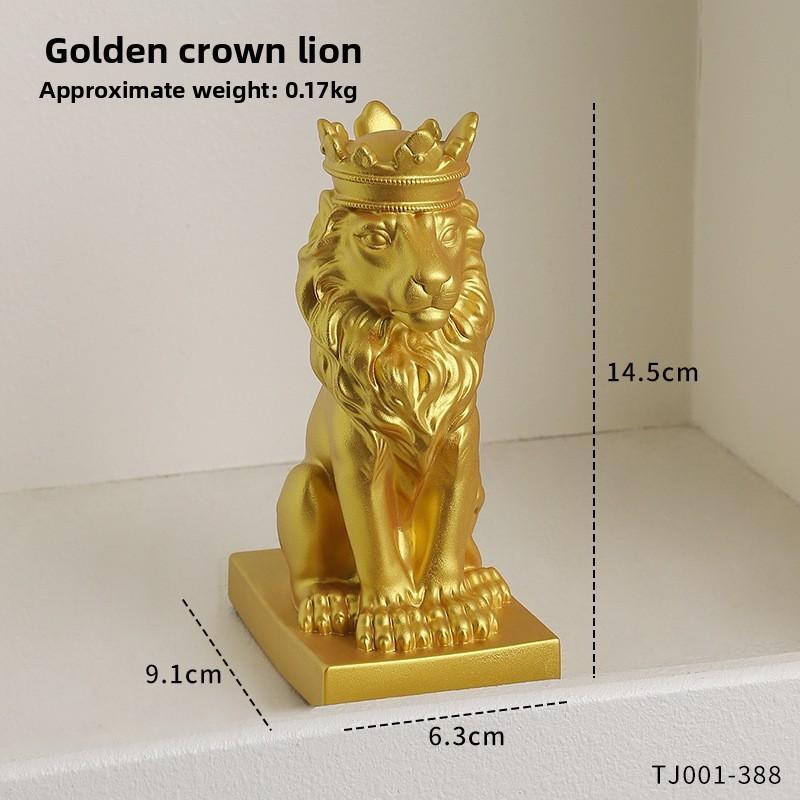 Nordic Lucky Lion Ornament With Resin Material For Living Room And Office