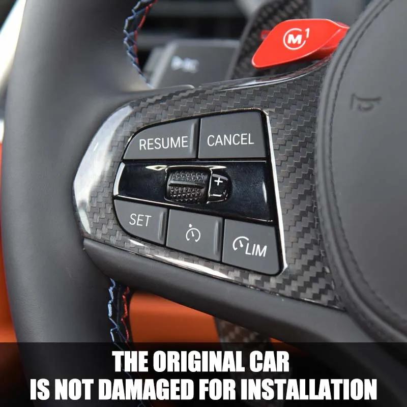 For BMW 1 2 3 4 5 Series G30 G32 G42 G14 G01 G02 G05 G06 G07 G20 G22 G26 G29 G80 Carbon Fiber Steering Wheel Cover Trim Decor
