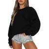 Women's Casual Fashion Round Neck Long Sleeve Sweatshirt With Pockets