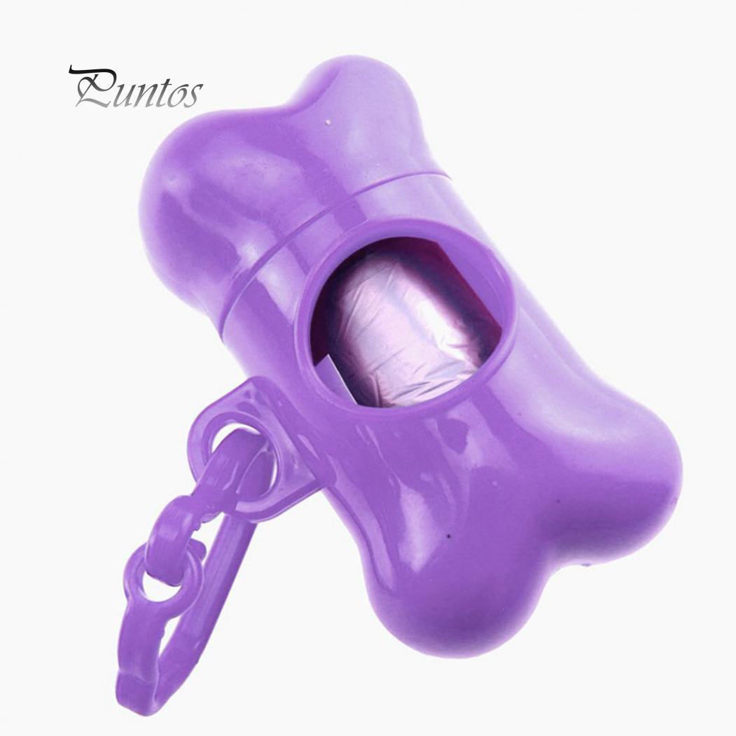 

Портативный диспенсер - бокс 8*4см держатель пакетов для мусора или корма легко крепится к поводку домашнего питомца фиолетовый