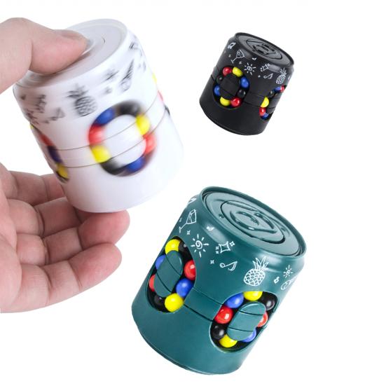 Rotatable Colorful Bean Can Toy Stress Anxiety Relief Educational Brain Teaser Sensory Bead