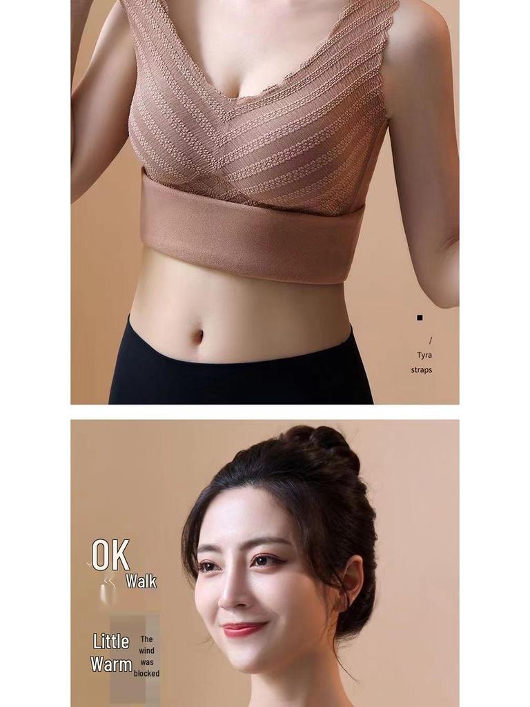 Sametová zimní teplá vesta: Dámská samoohřevná základní vrstva s hrudní vycpávkou