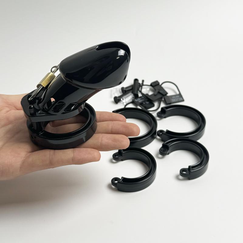 Plastic Urethra Chastity Lock with 5 Snap Ring Penis Bondage Adult Men's Chastity Cage Cock Restriction BDSM Abstainer Sextoys