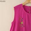 ZANZEA Women Casual Round Neck Sleeveless Embroidery Summer Tank Tops