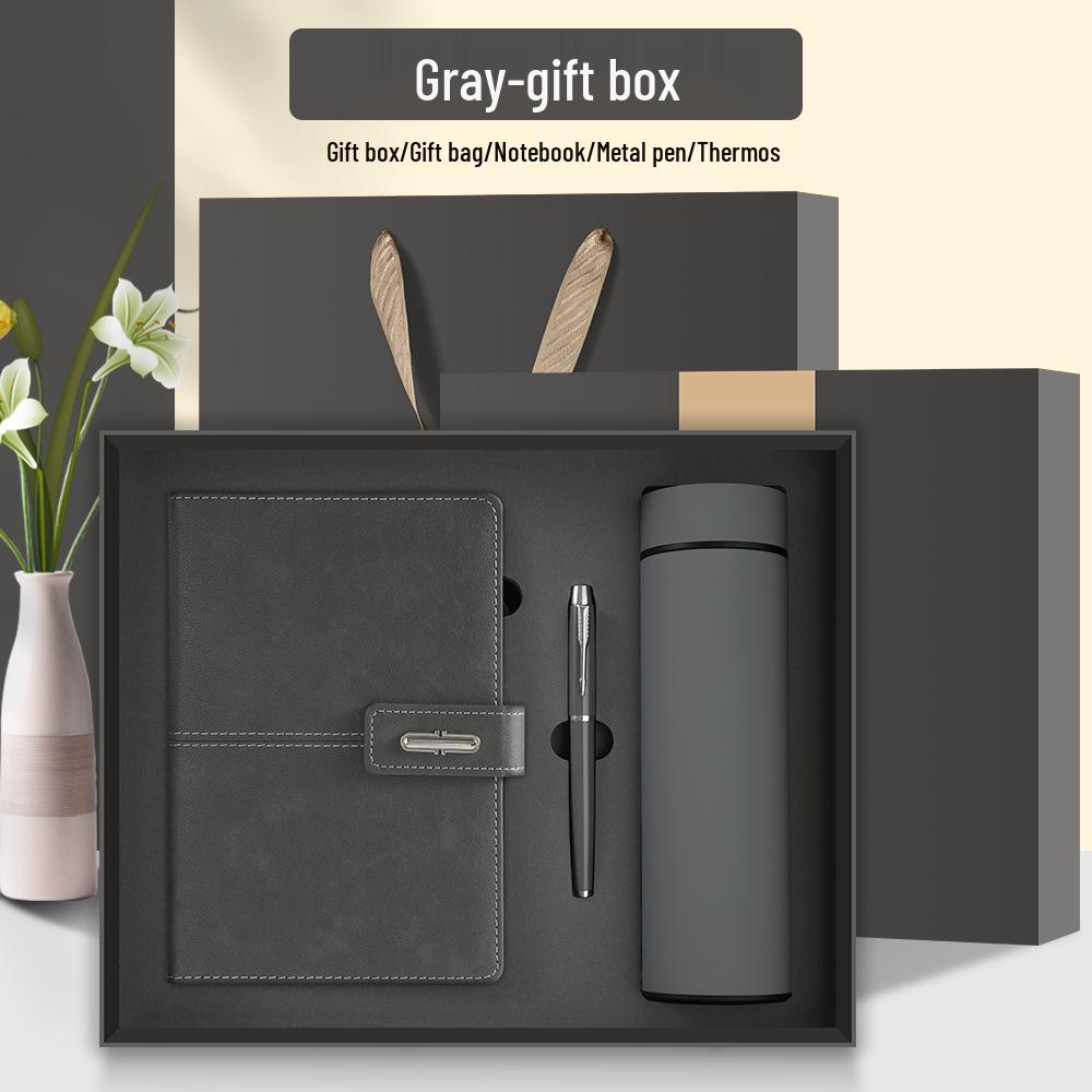 Custom Business Gift Set: Notebook & Thermos Cup for Office Use