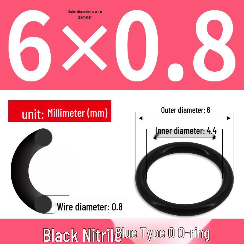 Durable Nitrile Rubber O-Ring, Wire Diameters 0.4-0.8mm, Waterproof & Wear-resistant Sealing Ring