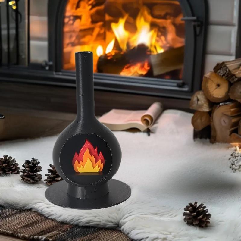 1/12 Scale Miniature Dollhouse Fireplace Chimney, Great for Christmas Scene Display and Petite Landscape Decoration.