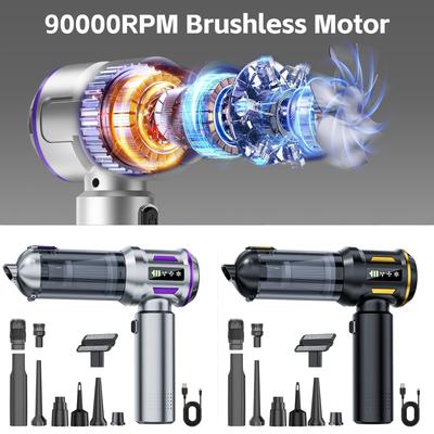 Handheld Car Vacuum Cordless, 17000Pa  Vacuum Cleaner with Brushless Motor, Rechargeable Portable Car Cleaner with Multiple Nozzles for Home, , ,