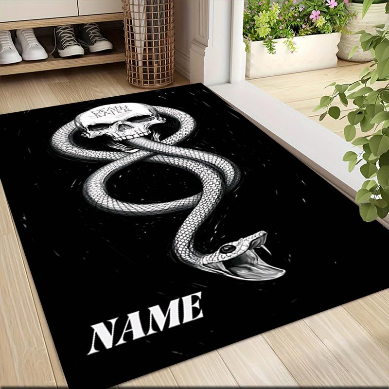 Custom Name Witchcraft Magic Hogwarts Crest Carpet Rug Customizable Soft Washable Anti-Slip Home Living Room Sofa Mats Personalized Rug. 090983
