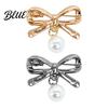 Anti-oxidation Brooch Pin Bow Shape Alloy Lapel Pin with Imitation