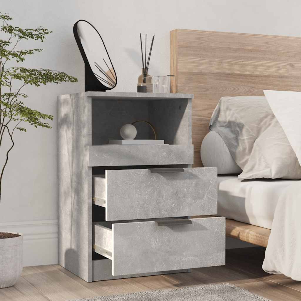 Nightstands 2 pcs Concrete Grey Particleboard