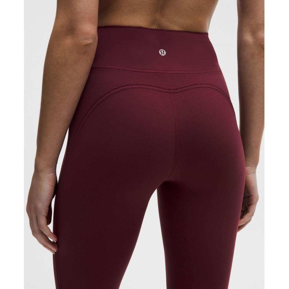 Lululemon Groove No Line High Rise Tight 25   Heart Burgundy Bay