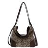 Leopard Print Commuter Tote Bag Women's Large Capacity Autumn and Winter Shoulder Messenger Bag Multi-functional Backpack