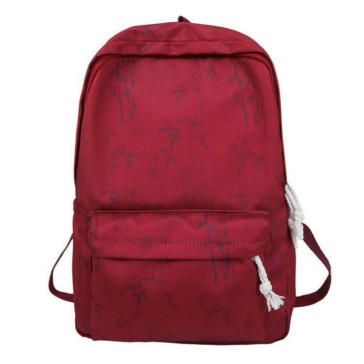 Schoolbag Tie-dye Ins Simple National Style Bamboo Bag Printing Junior High School Student High School Student Junior High School Backpack Backpack