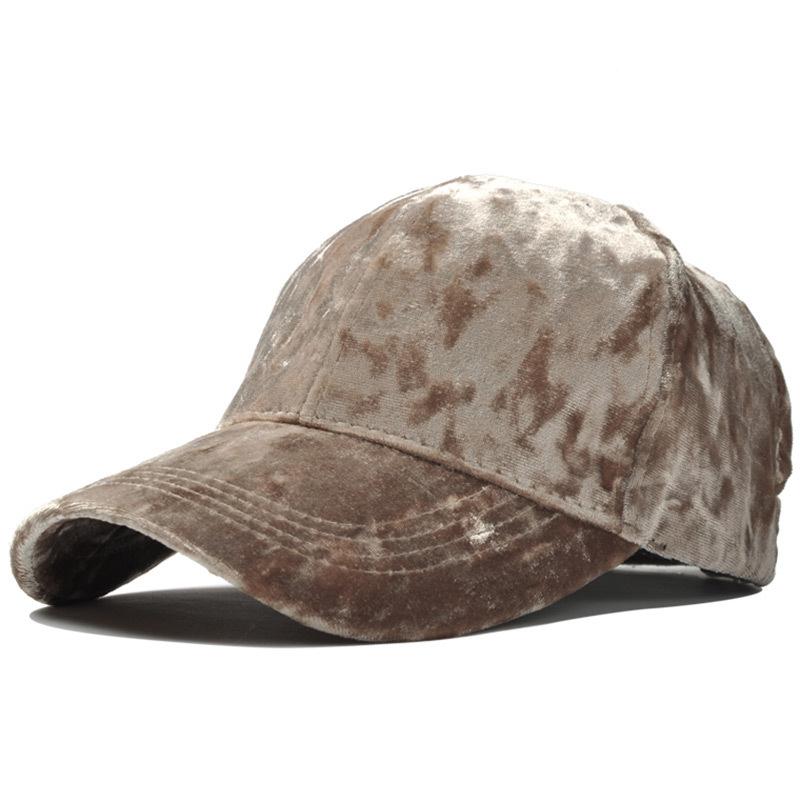 Gold Velvet Adjustable Solid Color Men Baseball Cap Sun Protection Spring Autumn Unisex Korean Version Dad Hat Snapback