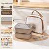 Korean Square 304 Stainless Steel Lunch Box with Airtight Glass Lid - Microwave Safe