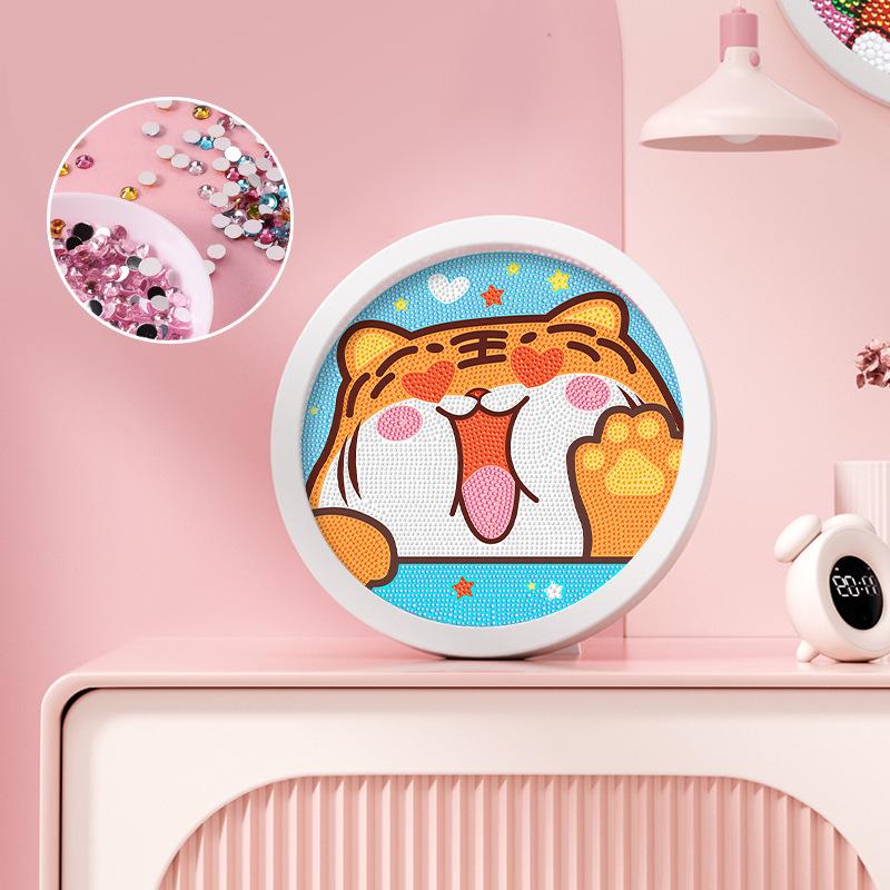 Round Frame Unicorn Diamond Painting Kit: Creative DIY Children's Handmade Sticker Art with Frame