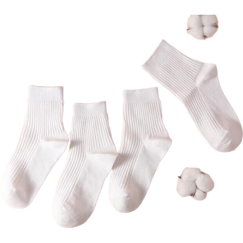 Hongdou Kids' Mid-Calf Sports Cotton Socks W5006 (4-Pair Set)