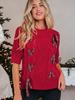Autumn 2025 Women's Fashion Pullover: Short-Sleeved Bow Tie Knit Top