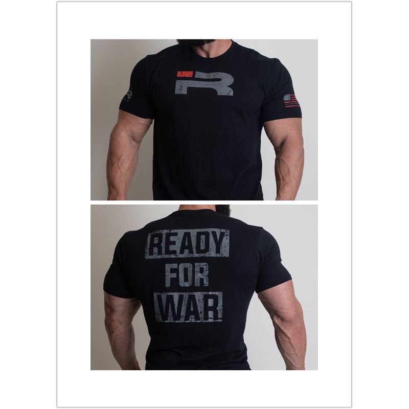 Muscle Men Bodybuilding Training Pure Cotton Loose round Neck Short Sleeve