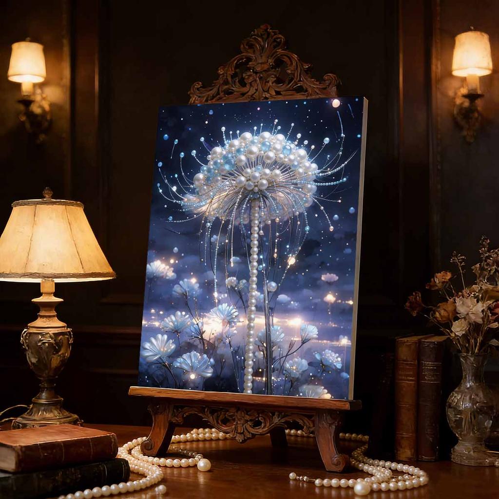 5D Frameless Pearl Painting Dandelion Diy Handmade Sticky Diamond Creative Canvas Art Painting Bedroom Decoration Living Room Hanging Painting