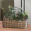Iron Wire Hanging Basket Home Storage Flower with Linen Liner for Balcony