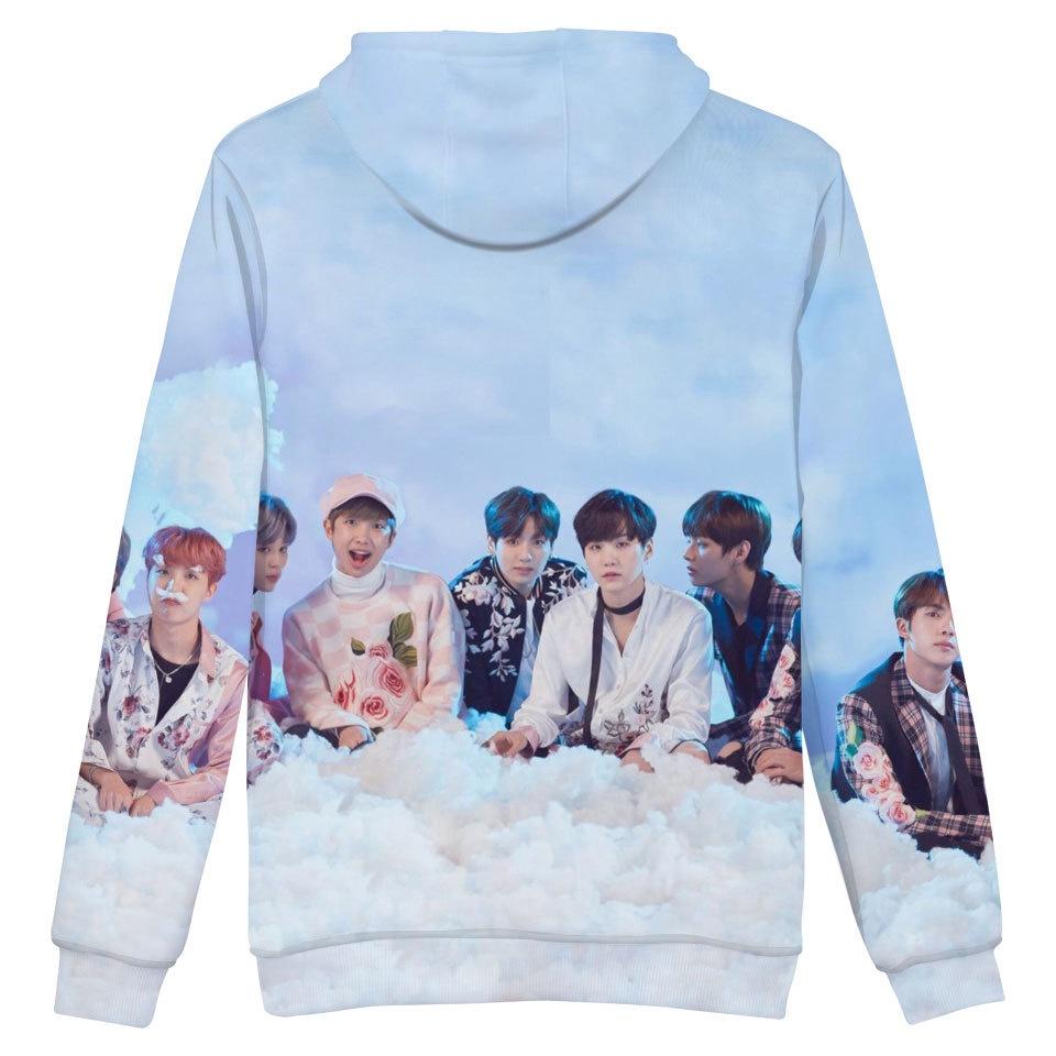 Premium Quality Bts Printed Sweatshirt Hoodie Featuring Face Yourself Design For Fans