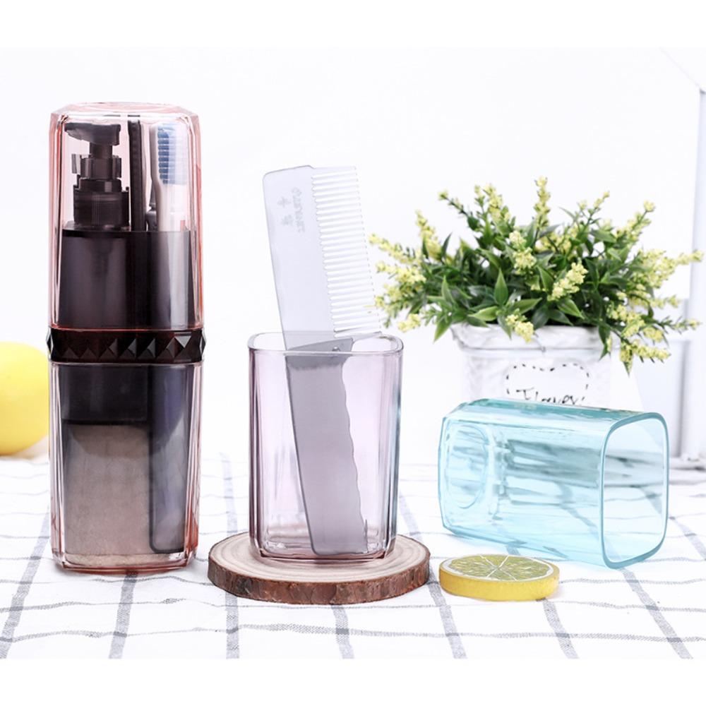 6 In 1 Travel Toothbrush Cup Separated Design Toothpaste Toothbrush Organizer  Hotel
