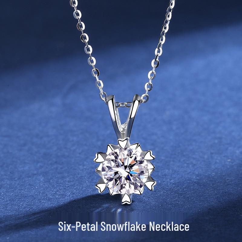 Collana Pendente in Argento Sterling S925 di Alta Gamma con Moissanite - Regalo Lussuoso per Lei