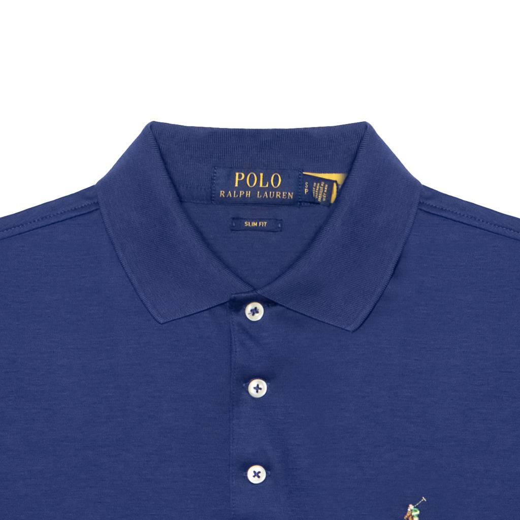 Polo Ralph Lauren Logo Print Button Polo Shirt Men Polo Shirts Dark-Blue 710704319-125