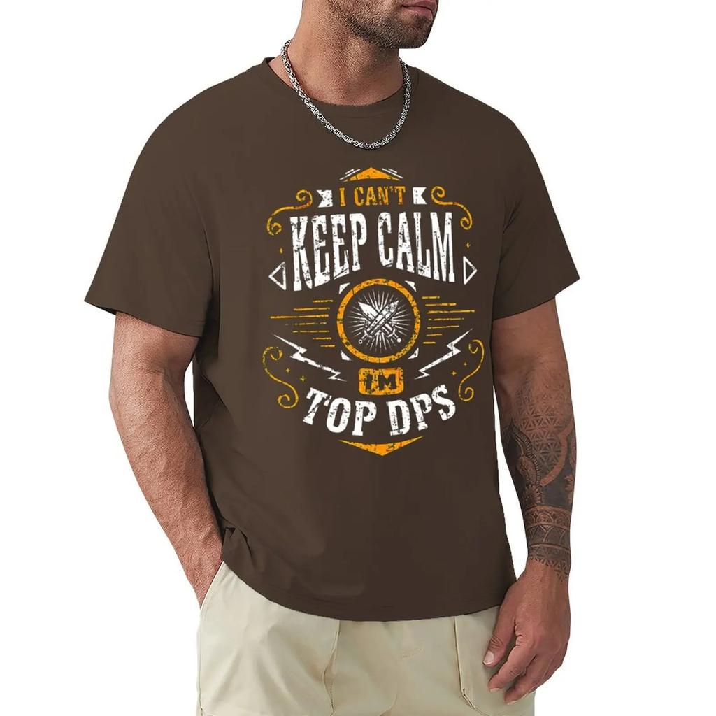 Men Clothing World Of Warcraft Role-playing Game T-Shirt WoW I Can't Keep Calm I'm DPS Fashion Short Sleeve T Shirt Tee