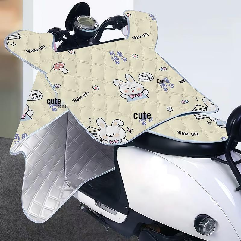 Tempered Film Electric Vehicle Windshield & Seat Cover: Summer-Ready, Windproof, Rainproof, Waterproof.