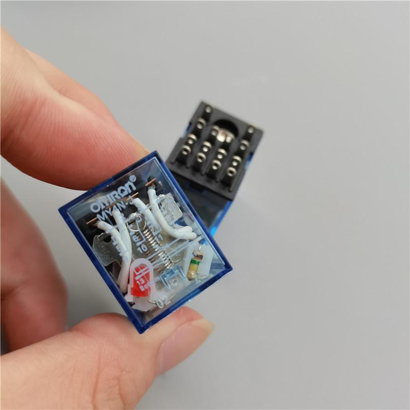 1Pc MY4NJ Electronic Micro Mini Electromagnetic Relay 5A 14PIN Coil 4DPDT With PYF14A Socket Base DC12V 24V AC110V 220V No base