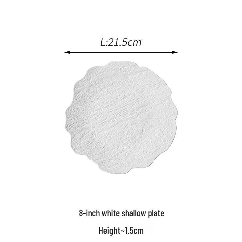 Stone Pattern Irregular Ceramic Plate - Artistic Western Food Tableware