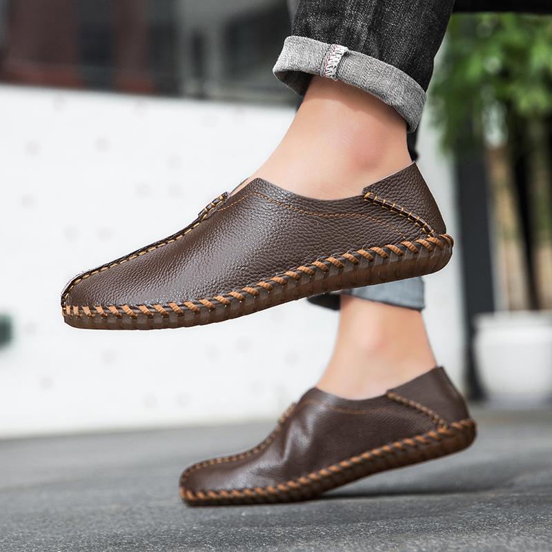 Fashion Men's Driving Shoes Handmade Leather Men Loafers Soft Breathable Men's Casual Shoes Zapatillas Hombre Big Size 39-48