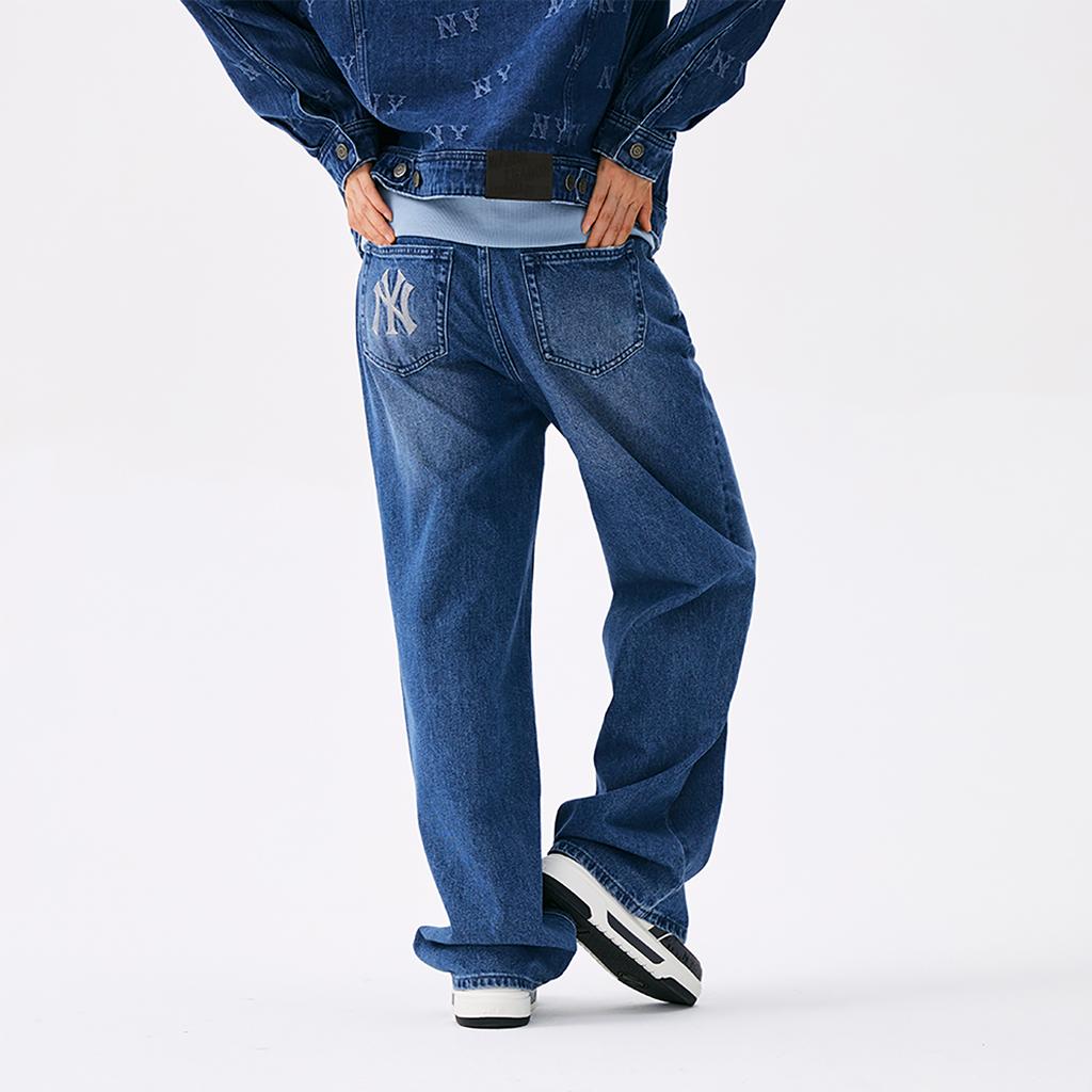 New MLB Basic Collection MONOGRAM New York Yankees FW25 Jeans Women's 3FDPB0854-50INS