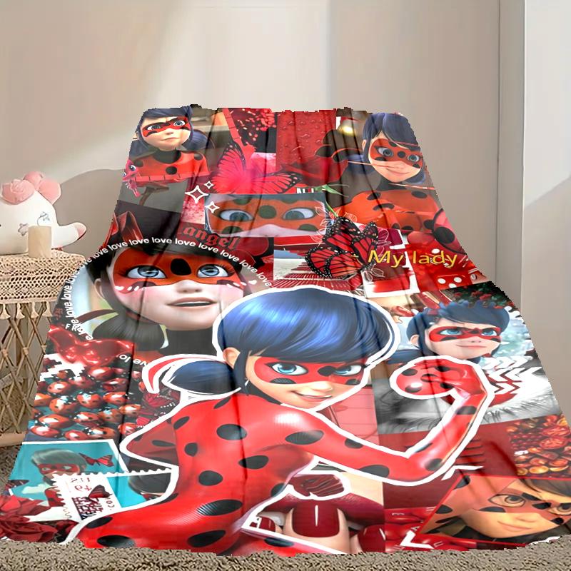 1pc Cozy Print Blanket, Ladybug Blanket Appropriate for Home Picnic and Travel Adventures