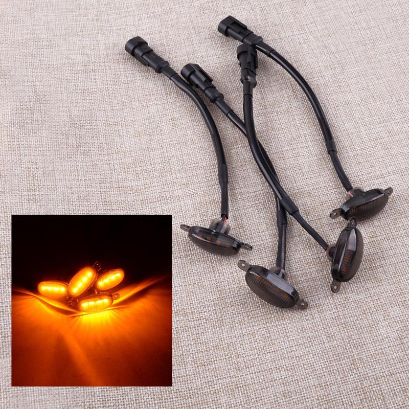 4Pcs Amber LED Car Front Bumper Grille Light Daytime Running Lamp Fit for Nissan Titan XD 2016 2017 2018