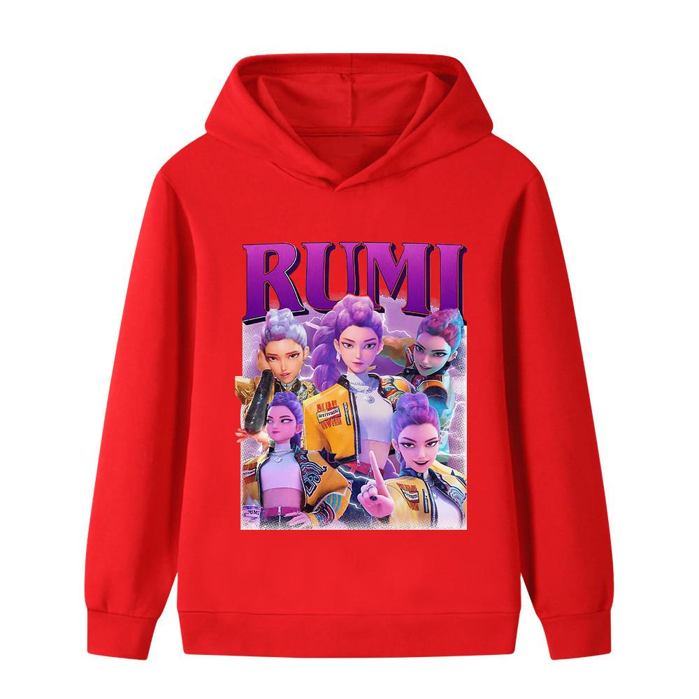 B1208 Kids Boys Girls Kpop Rumi Zoey Mira Print Long Sleeves Hoodie