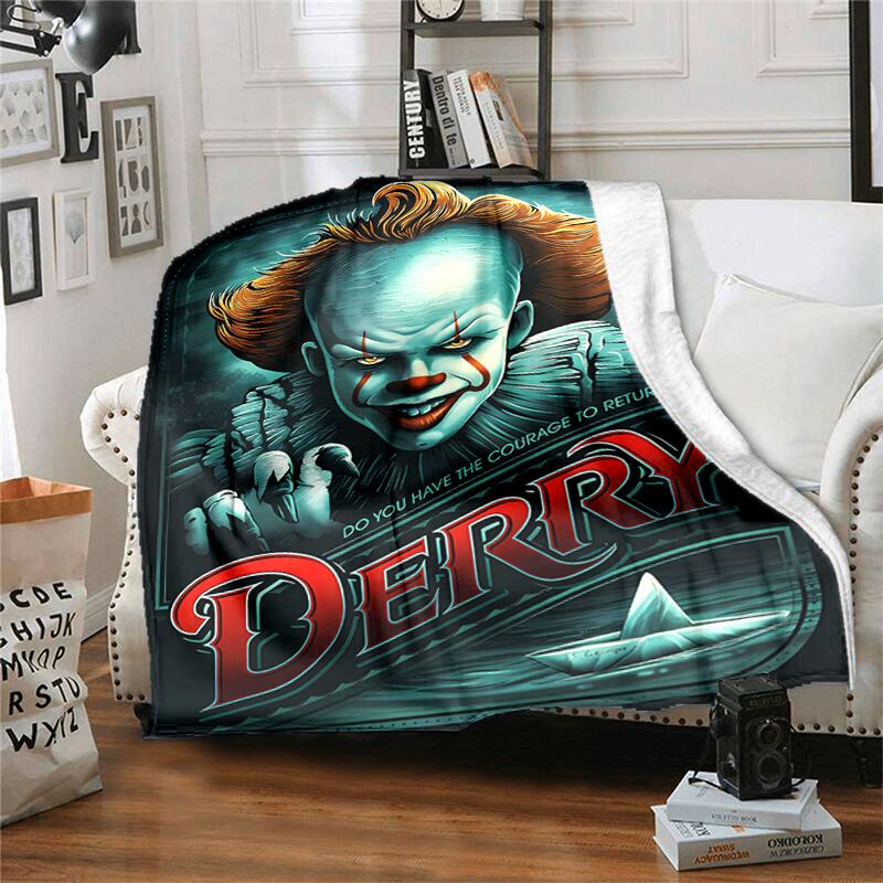 1pc Blanket Pennywise the Dancing Clown2 Print Design, Lightweight Blanket for Sofa, Bed- Soft &Warm, Gift for All Seasons like Christmas, Halloween