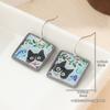 Cute Cat Enamel Square Dangle Drop Earrings For Women Simple Lovely Animal Earrings Daily Casual Commute Jewelry Idea Gifts