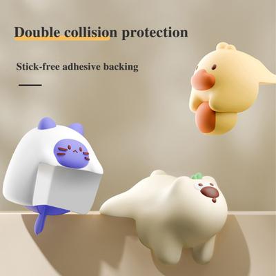 4 ks Chránič rohu zvieracieho nábytku Anti-collision Baby Proof Mäkké PVC Samolepiace Bear Cat Duck Table Pravý uhol Ostré hrany Rohový chránič