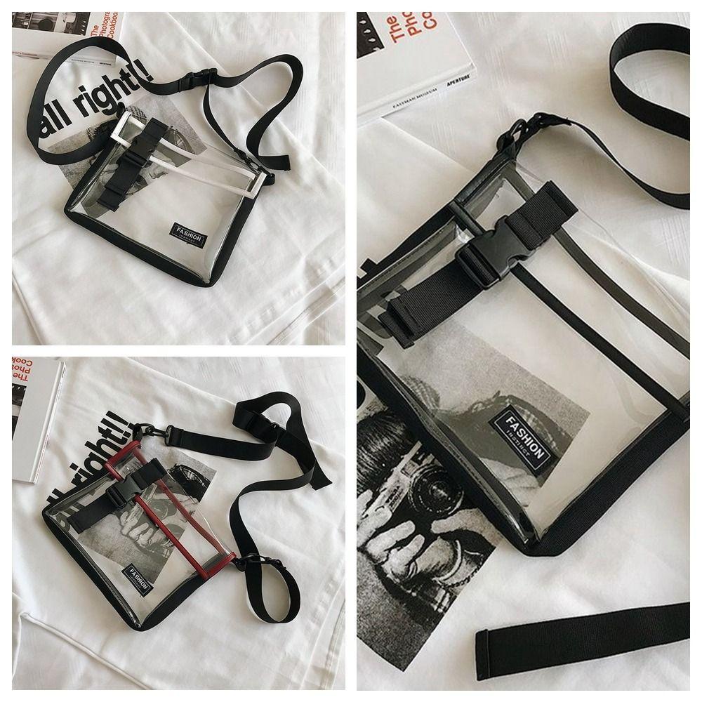 Waterproof Transparent Crossbody Bag Square Casual Shoulder Bag Casual PVC Messenger Bag  Unisex