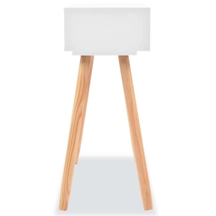 VidaXL Table console Bois de pin massif 80 x 30 x 72 cm Blanc