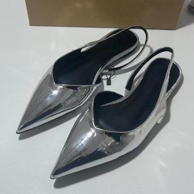 Hochwertige spitze Schuhe für die Dame flach trendige Splitter Frauen Sommer Schuhe flache Unterseite Slingbacks Sandalen Großhandel