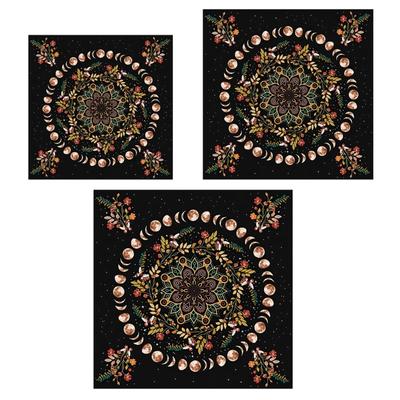 Divinations Tablecloth Moonphases Plant Astrologys Tarot Cards Tablecloth Altars Cloth Divinations Board Game Accessory