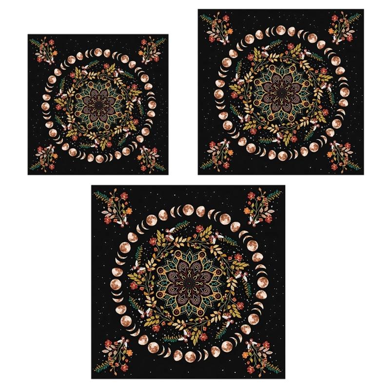 Divinations Tablecloth Moonphases Plant Astrologys Tarot Cards Tablecloth Altars Cloth Divinations Board Game Accessory