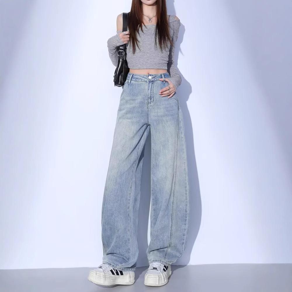 Women's Light Scimitar Jeans: Spring/Autumn 2025 Pear-Shaped Slimming Wide-Leg Pants