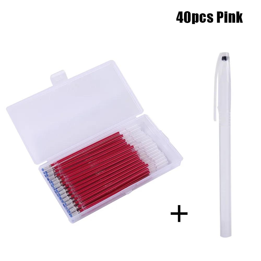 40Pcs Coarse Rod Heat Erasable Marking Pen Fabric Sewing 13cm High Temperature Disappearance Refill Marker Pen